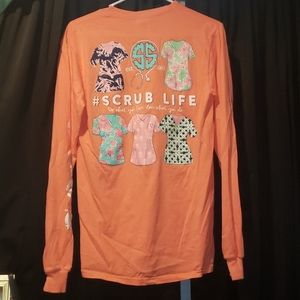Peach Simply Southern long sleeve tee